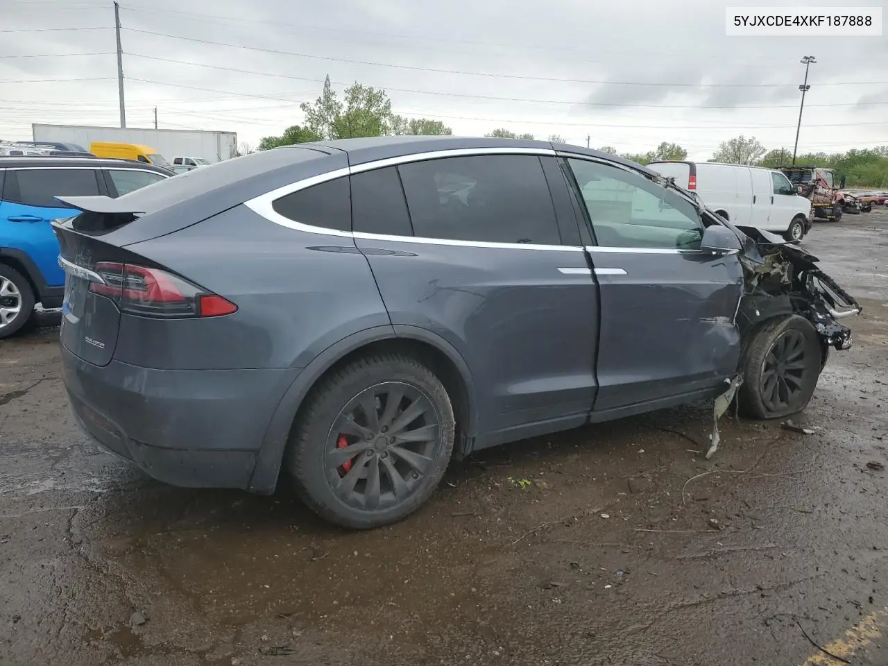 2019 Tesla Model X VIN: 5YJXCDE4XKF187888 Lot: 56365705