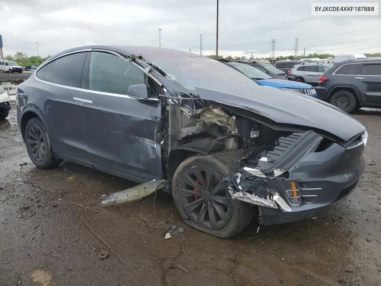 2019 Tesla Model X VIN: 5YJXCDE4XKF187888 Lot: 56365705
