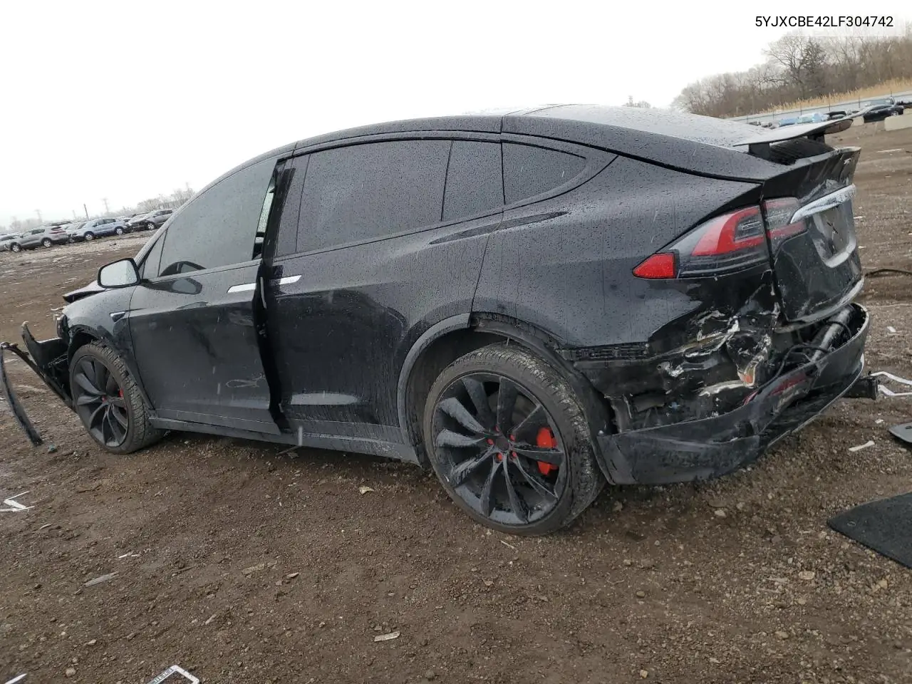 2020 Tesla Model X VIN: 5YJXCBE42LF304742 Lot: 53614825