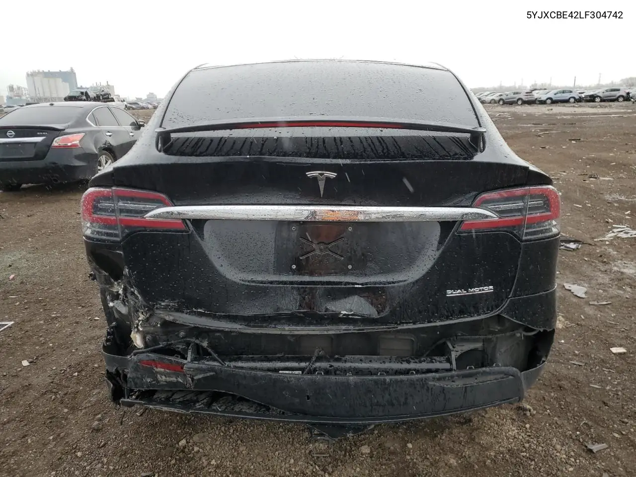 2020 Tesla Model X VIN: 5YJXCBE42LF304742 Lot: 53614825