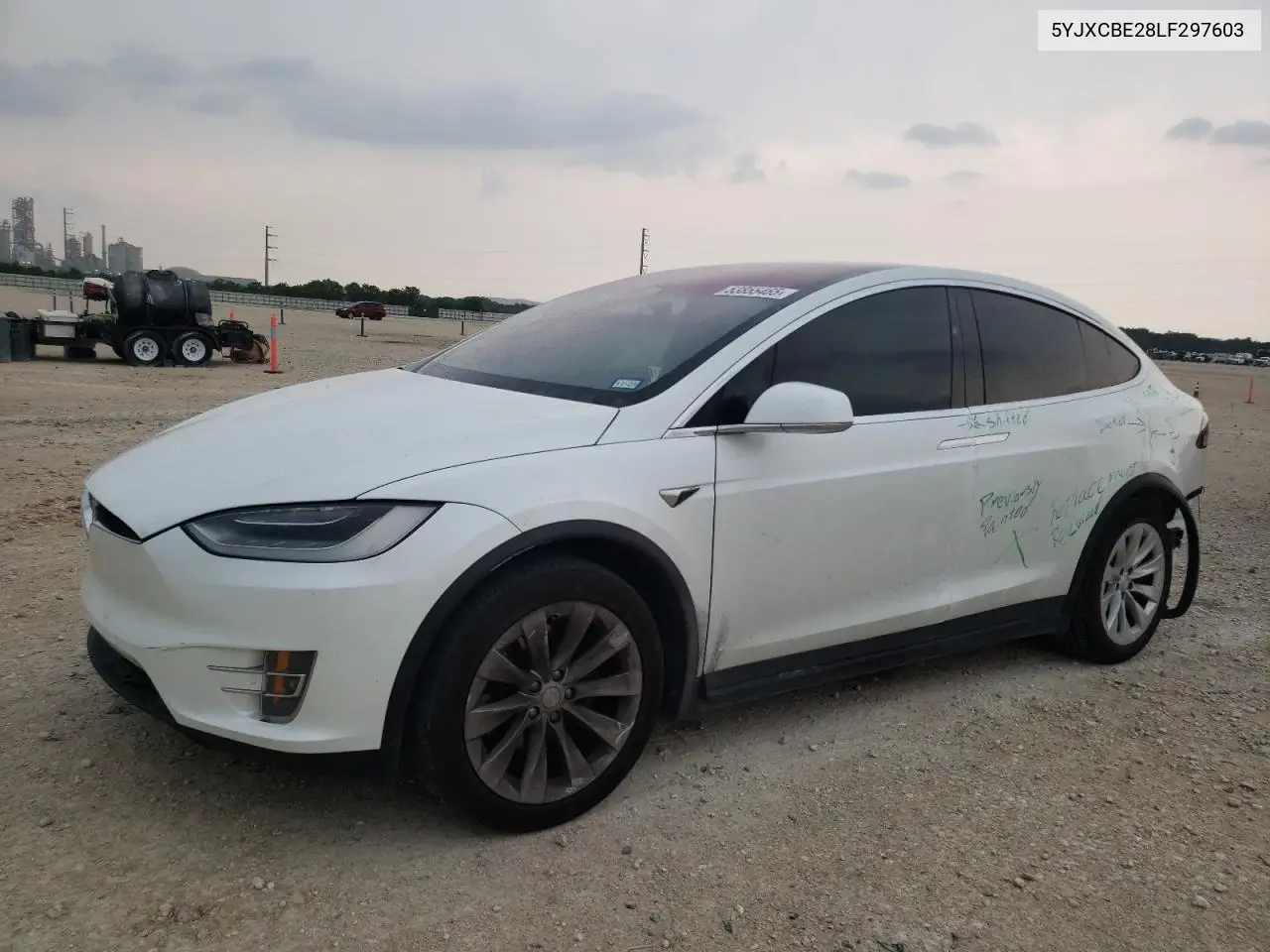 2020 Tesla Model X VIN: 5YJXCBE28LF297603 Lot: 53855465