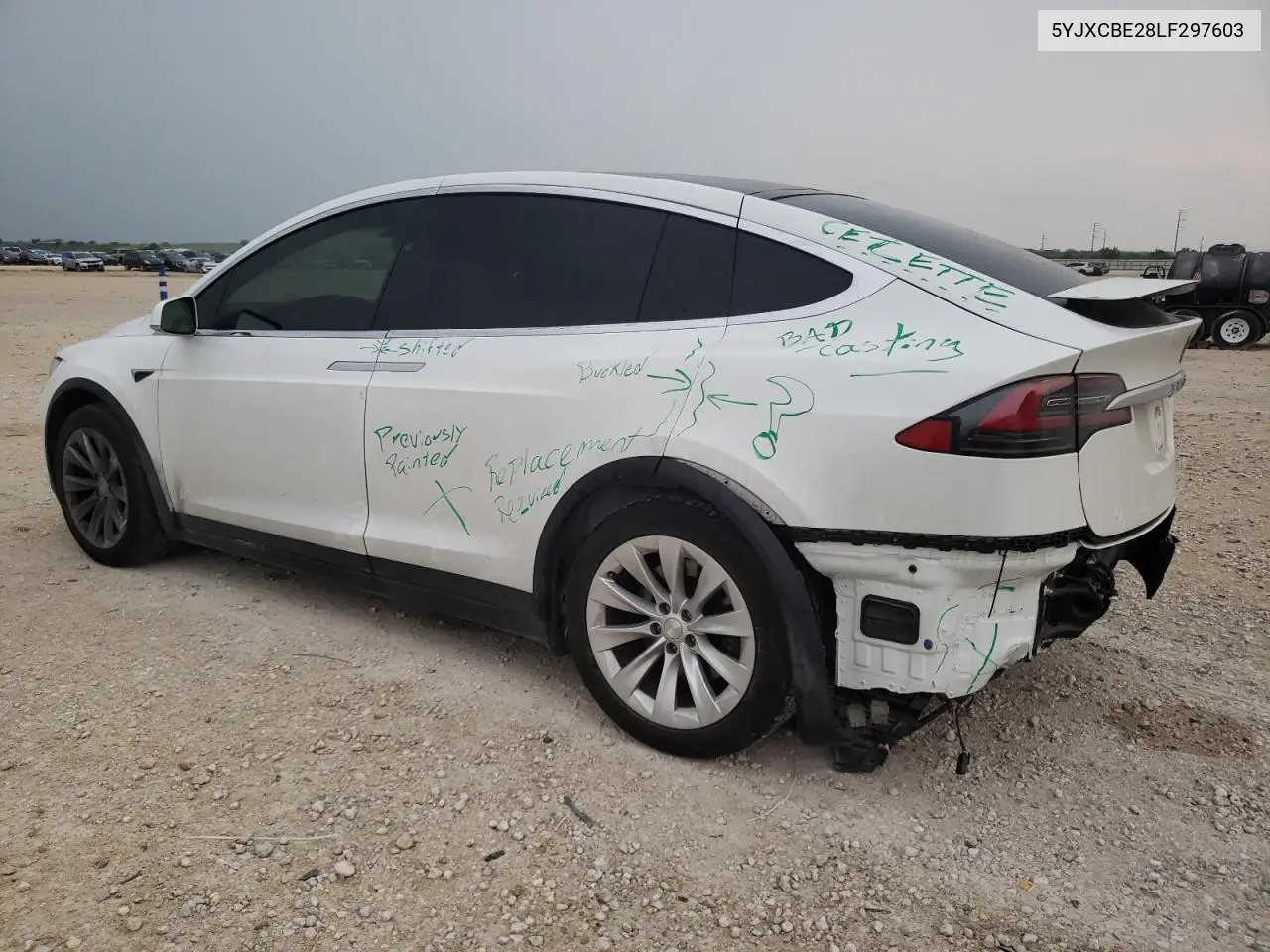 2020 Tesla Model X VIN: 5YJXCBE28LF297603 Lot: 53855465