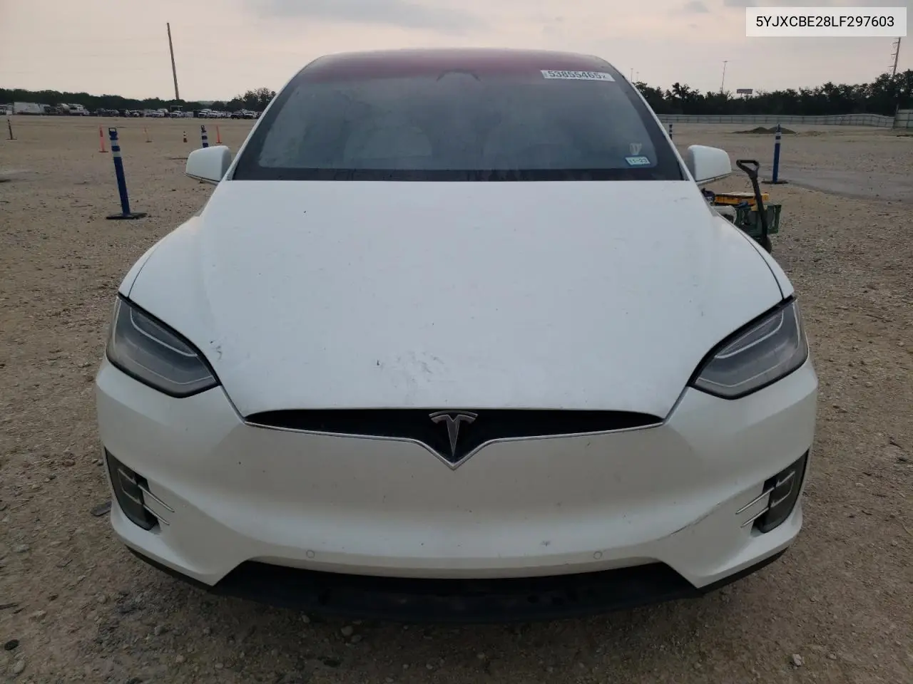 2020 Tesla Model X VIN: 5YJXCBE28LF297603 Lot: 53855465