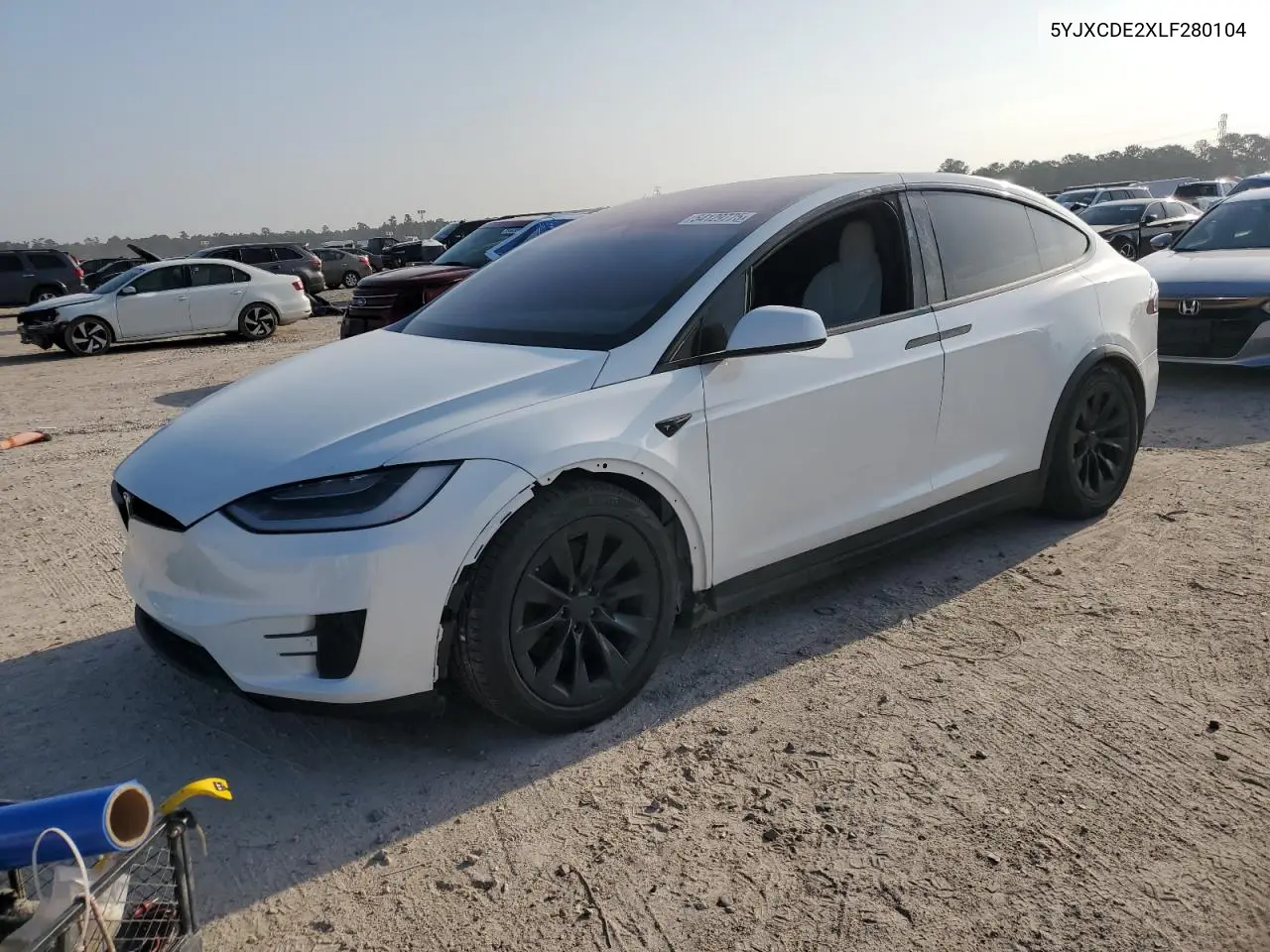 2020 Tesla Model X VIN: 5YJXCDE2XLF280104 Lot: 54129775