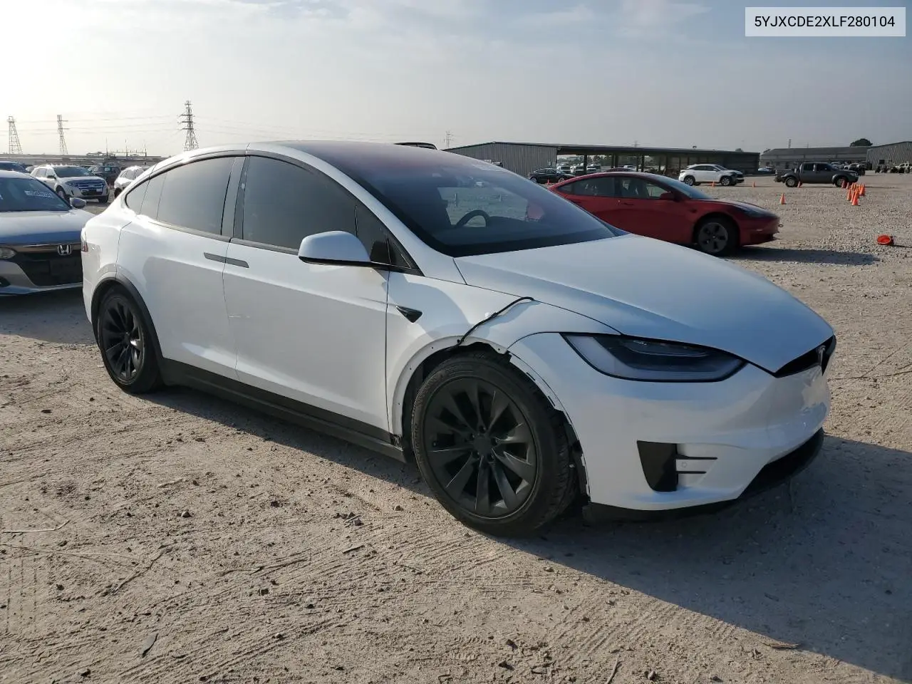 2020 Tesla Model X VIN: 5YJXCDE2XLF280104 Lot: 54129775