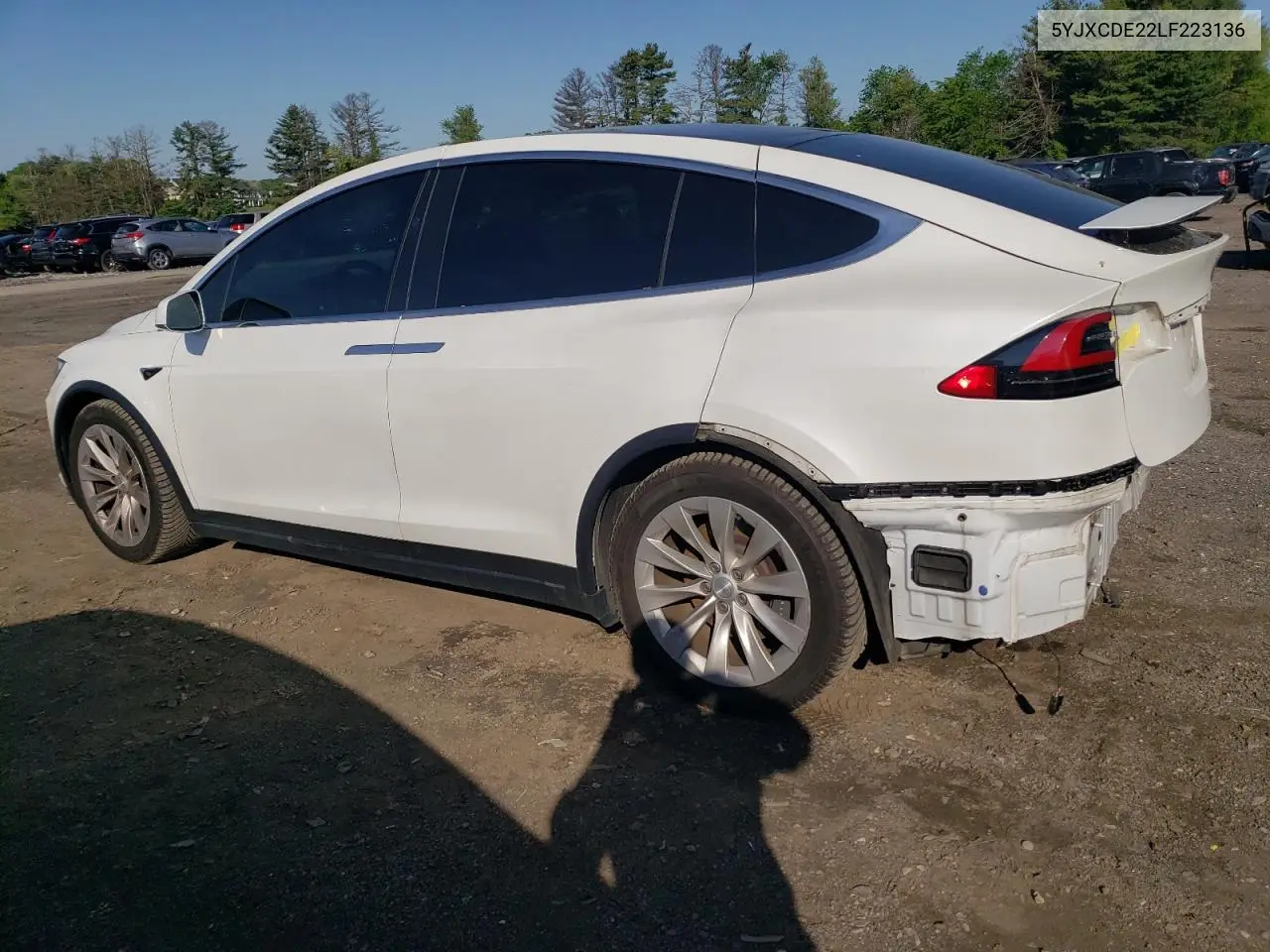 2020 Tesla Model X VIN: 5YJXCDE22LF223136 Lot: 55324645