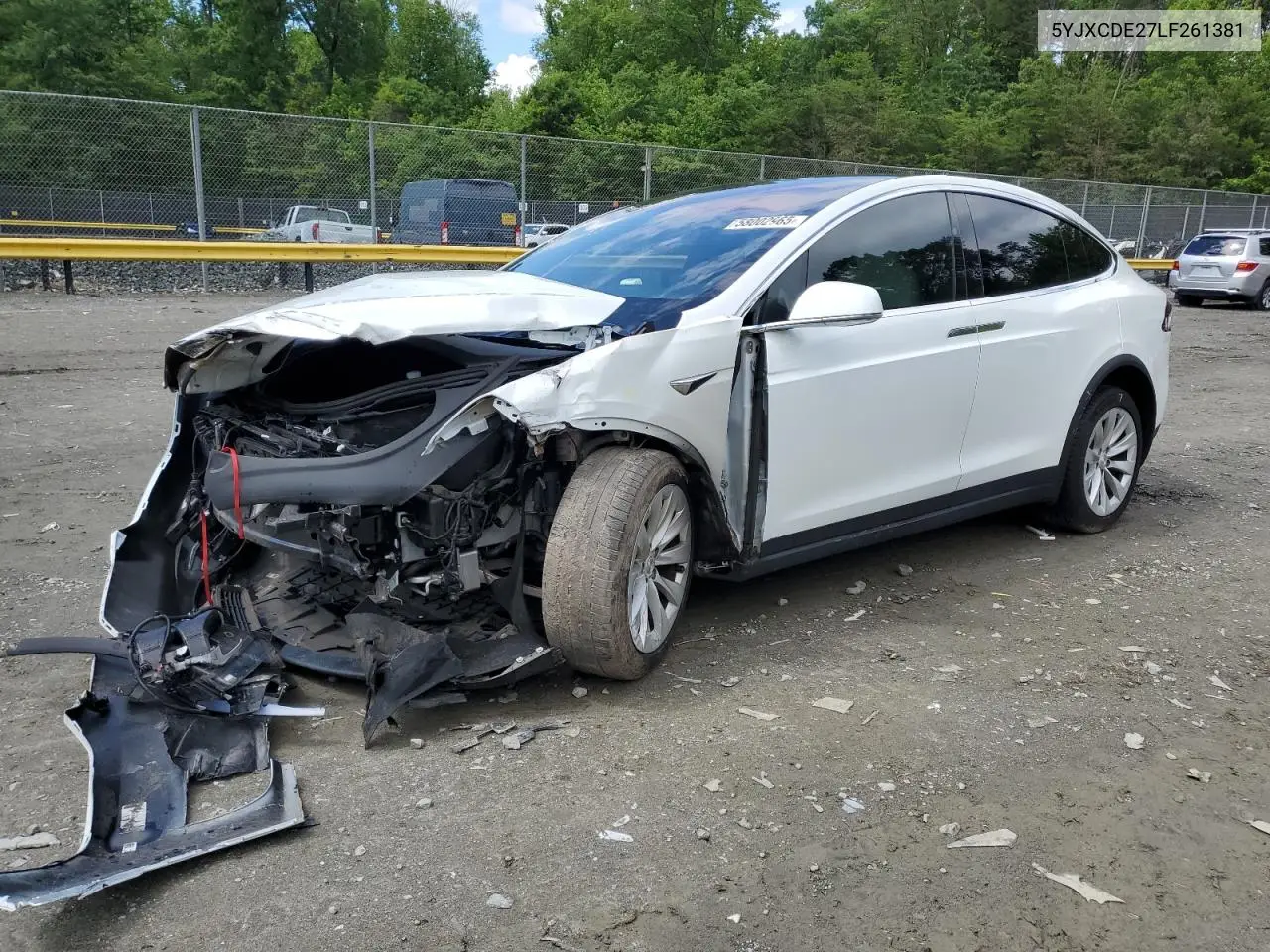 2020 Tesla Model X VIN: 5YJXCDE27LF261381 Lot: 58002965