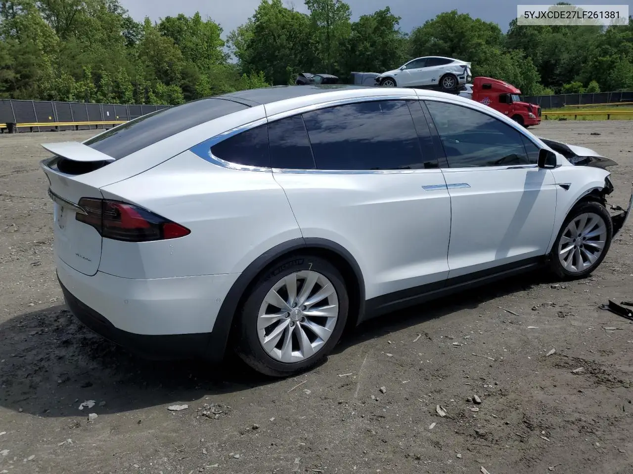 2020 Tesla Model X VIN: 5YJXCDE27LF261381 Lot: 58002965