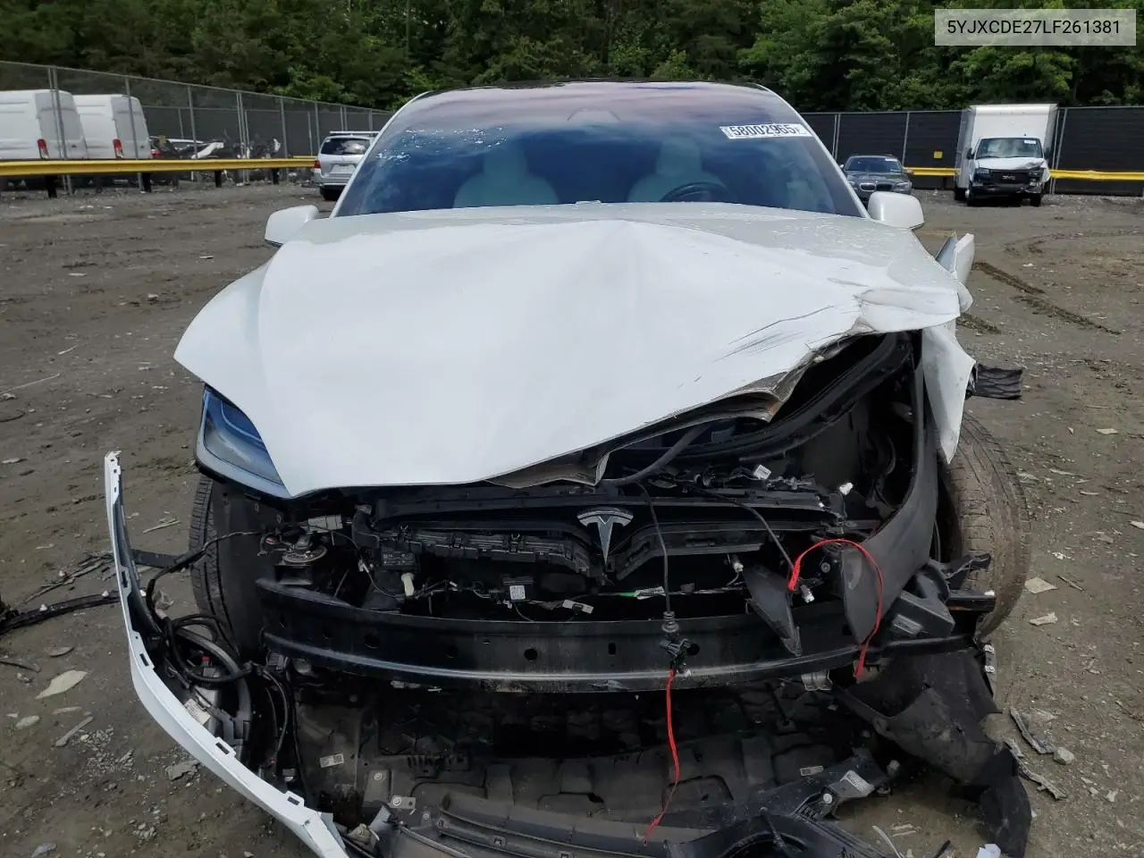 2020 Tesla Model X VIN: 5YJXCDE27LF261381 Lot: 58002965