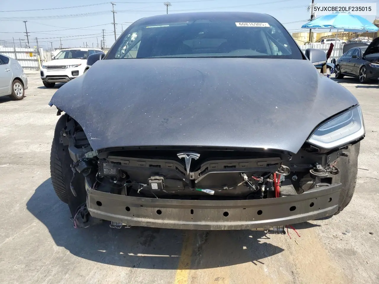 2020 Tesla Model X VIN: 5YJXCBE20LF235015 Lot: 60816905