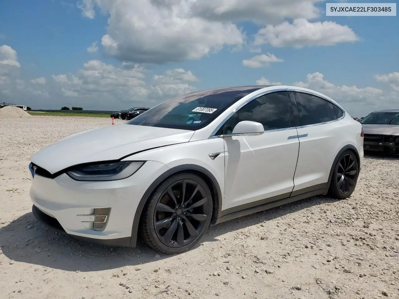 2020 Tesla Model X VIN: 5YJXCAE22LF303485 Lot: 61007095