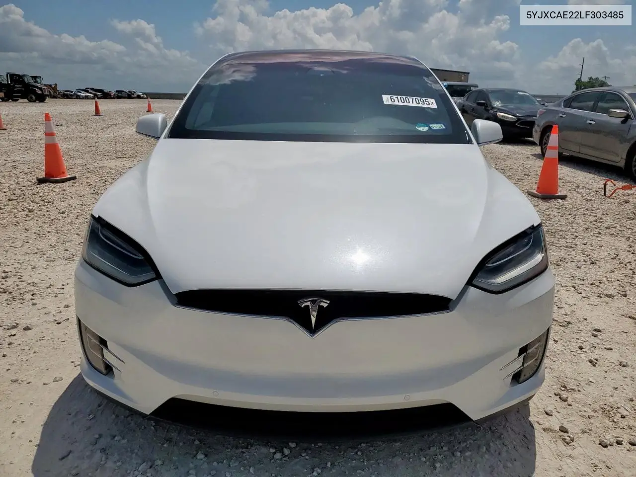 2020 Tesla Model X VIN: 5YJXCAE22LF303485 Lot: 61007095