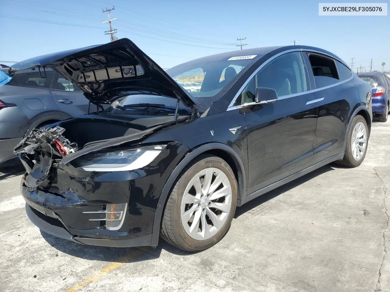 2020 Tesla Model X VIN: 5YJXCBE29LF305076 Lot: 61485655