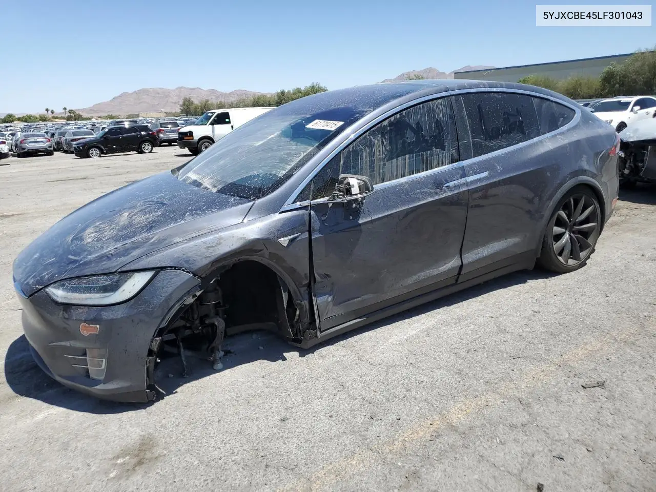 2020 Tesla Model X VIN: 5YJXCBE45LF301043 Lot: 61770415