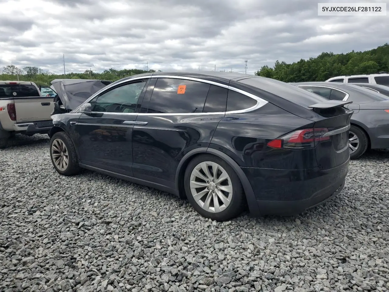 2020 Tesla Model X VIN: 5YJXCDE26LF281122 Lot: 61933665
