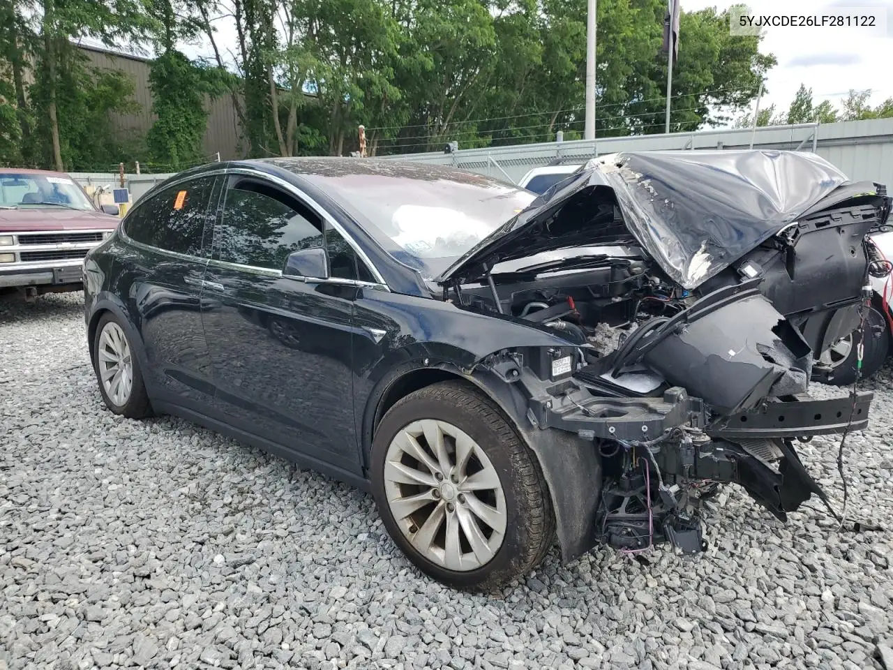 2020 Tesla Model X VIN: 5YJXCDE26LF281122 Lot: 61933665