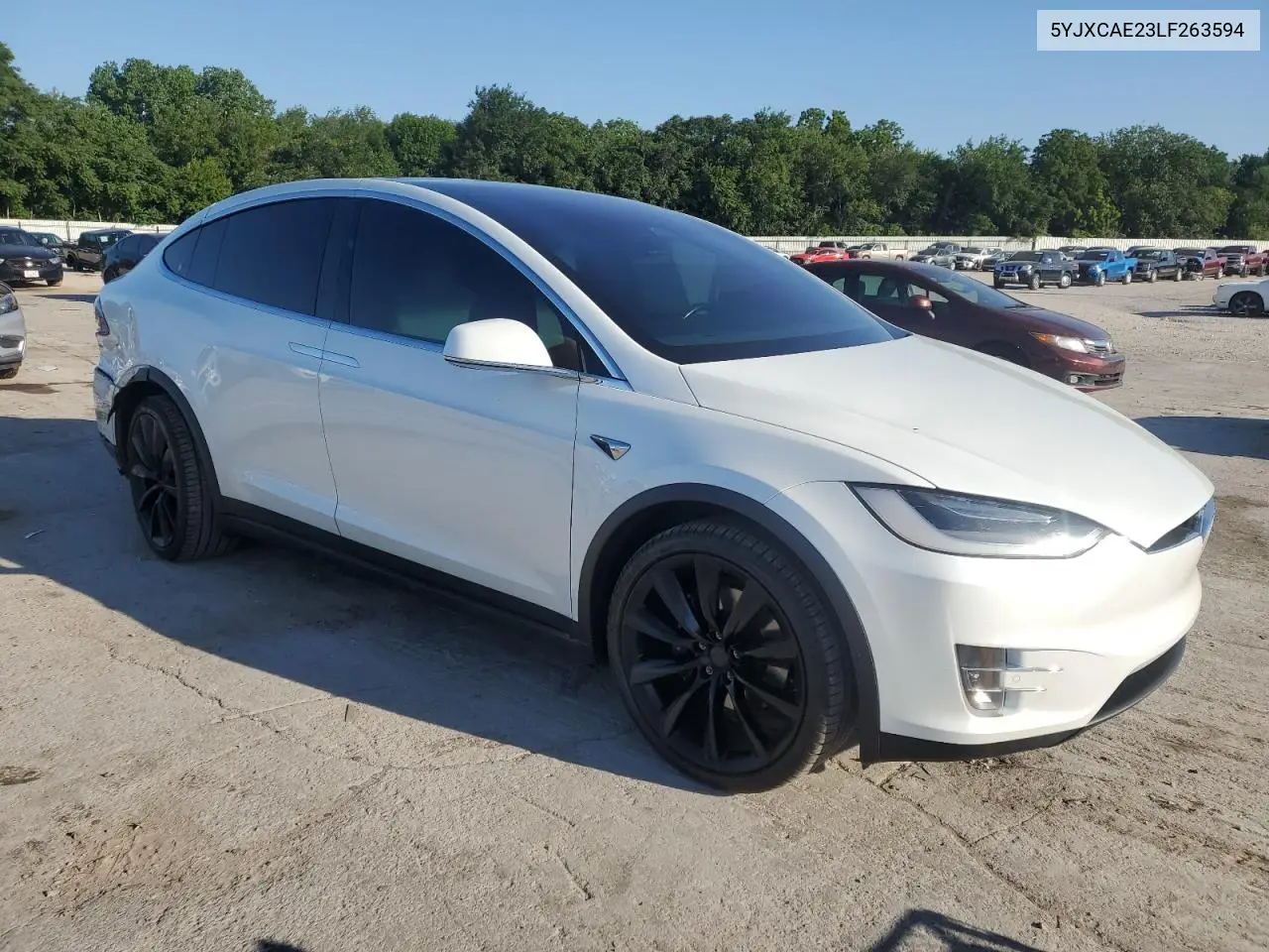 2020 Tesla Model X VIN: 5YJXCAE23LF263594 Lot: 62483375
