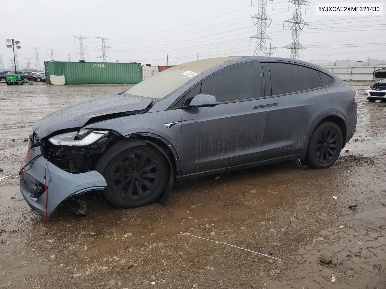 2021 Tesla Model X VIN: 5YJXCAE2XMF321430 Lot: 47552905