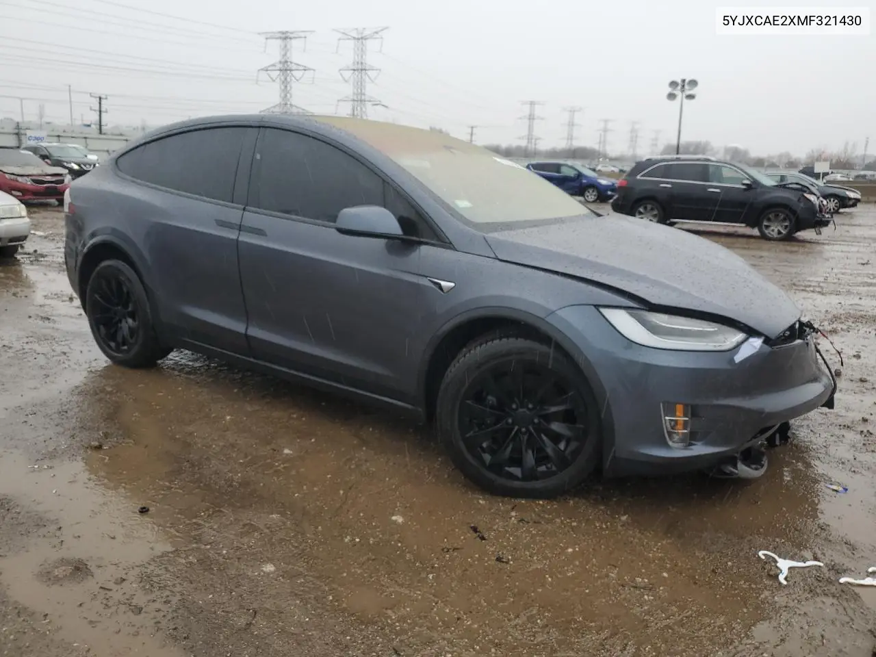 2021 Tesla Model X VIN: 5YJXCAE2XMF321430 Lot: 47552905