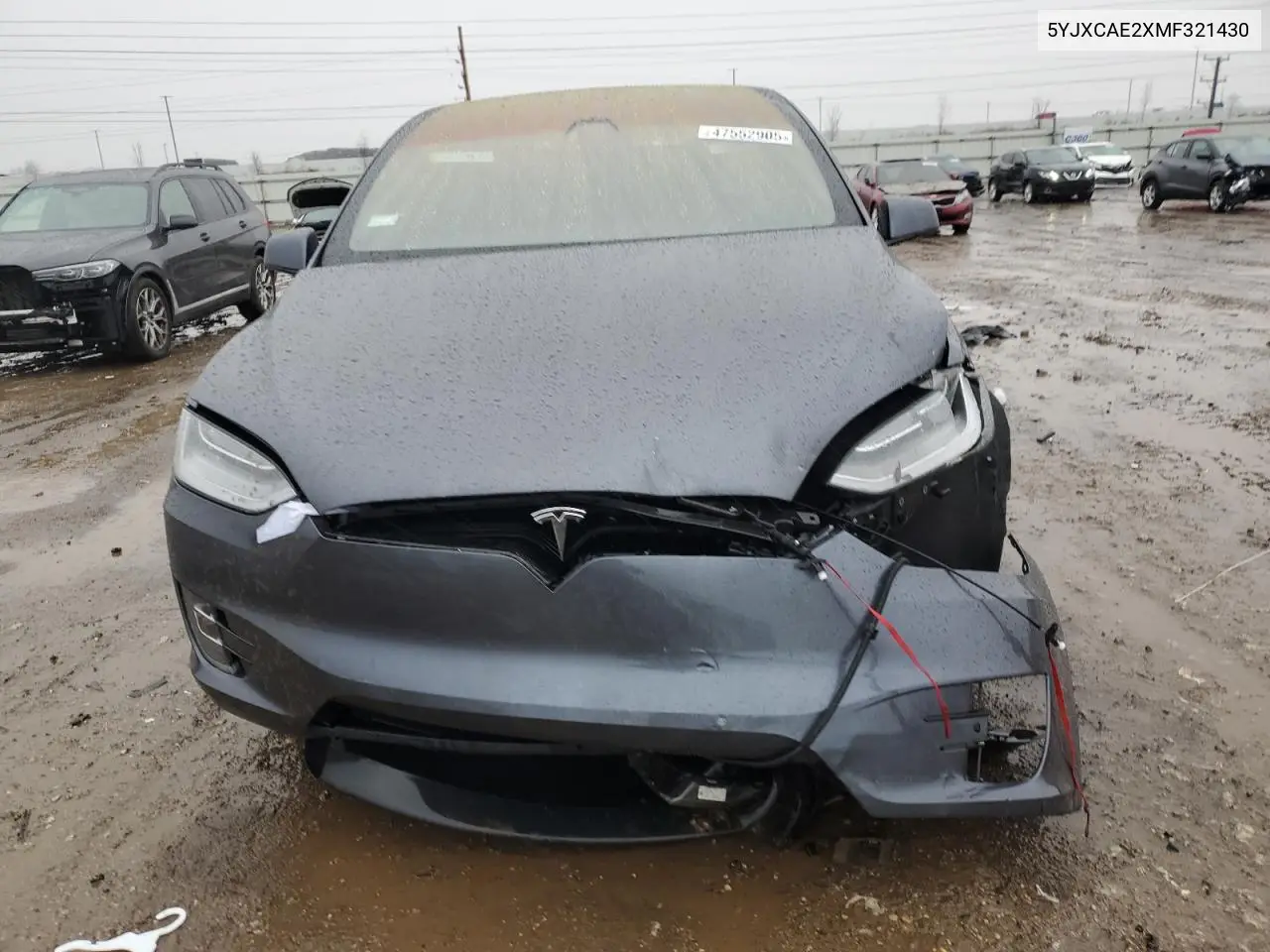 2021 Tesla Model X VIN: 5YJXCAE2XMF321430 Lot: 47552905