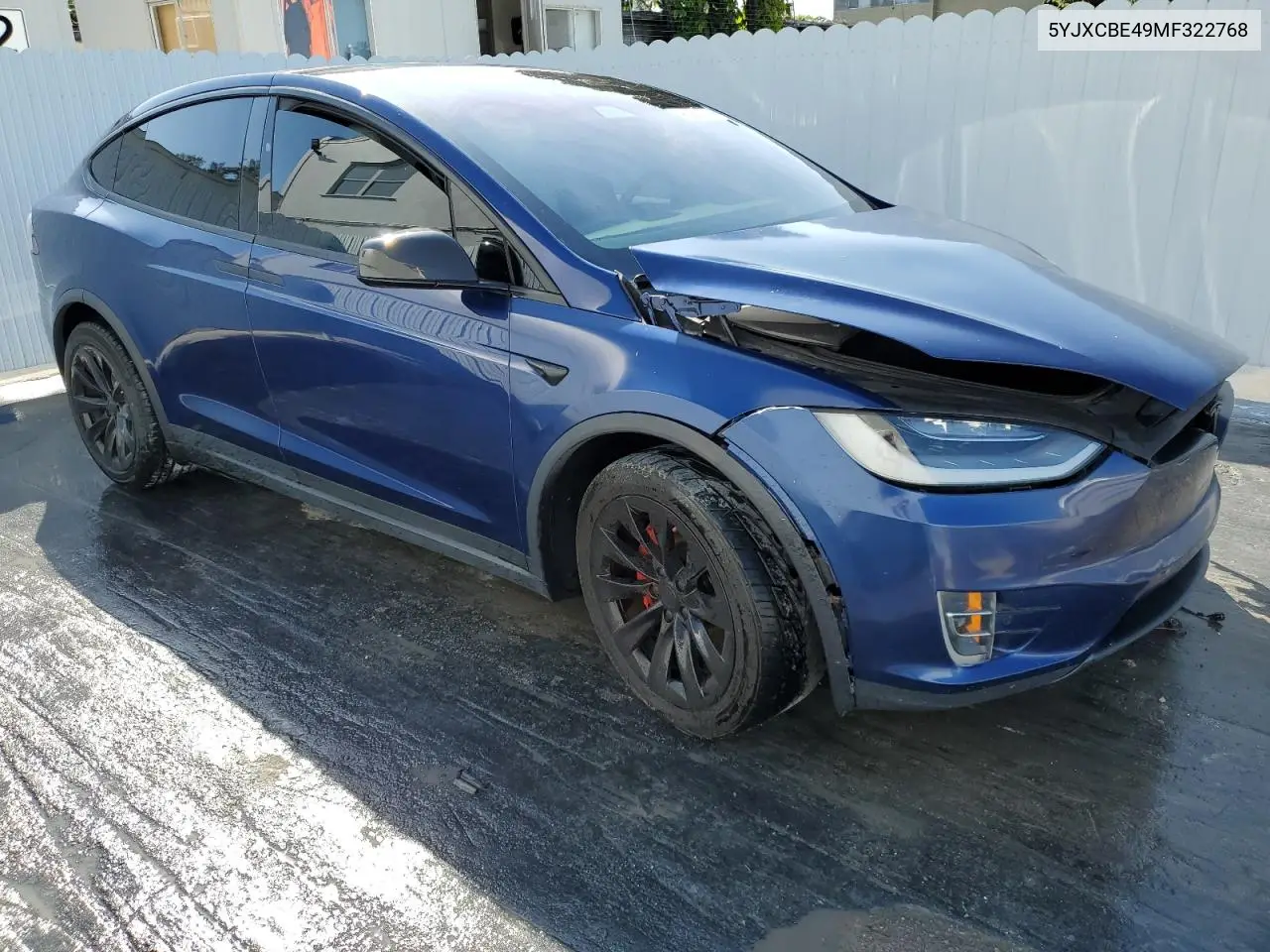 2021 Tesla Model X VIN: 5YJXCBE49MF322768 Lot: 48588175
