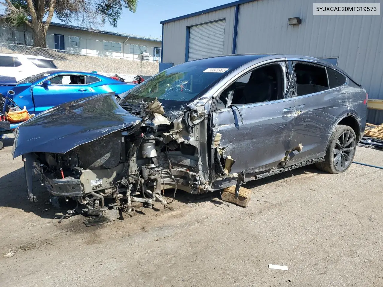 2021 Tesla Model X VIN: 5YJXCAE20MF319573 Lot: 58972425