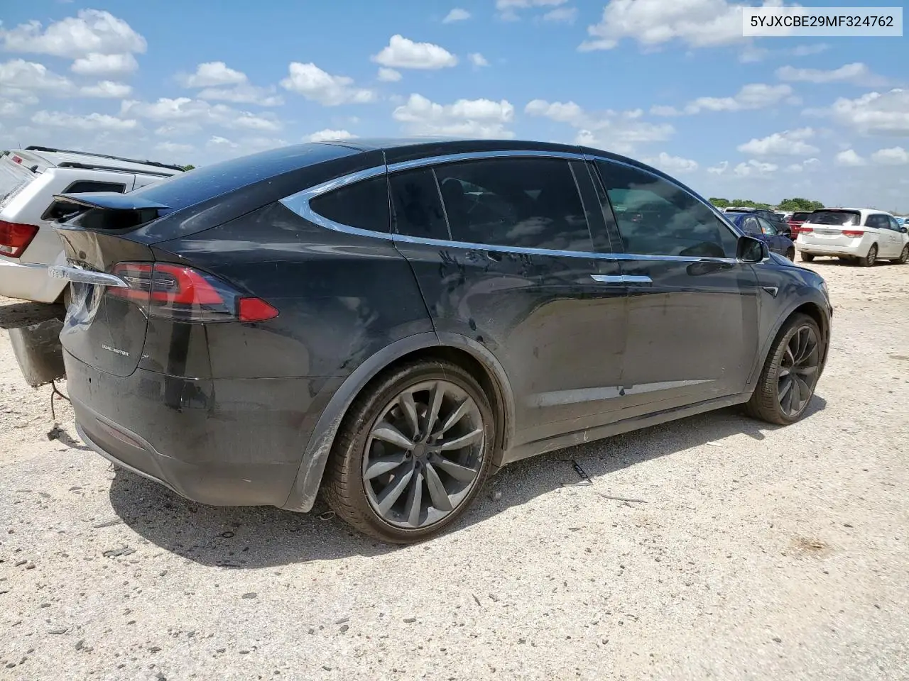 2021 Tesla Model X VIN: 5YJXCBE29MF324762 Lot: 61408035