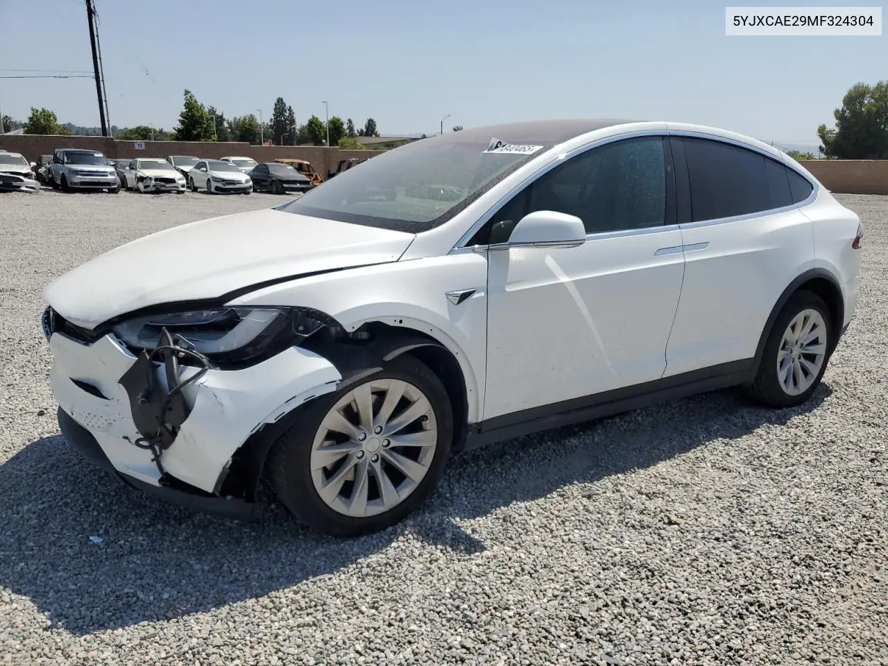 2021 Tesla Model X VIN: 5YJXCAE29MF324304 Lot: 61840465