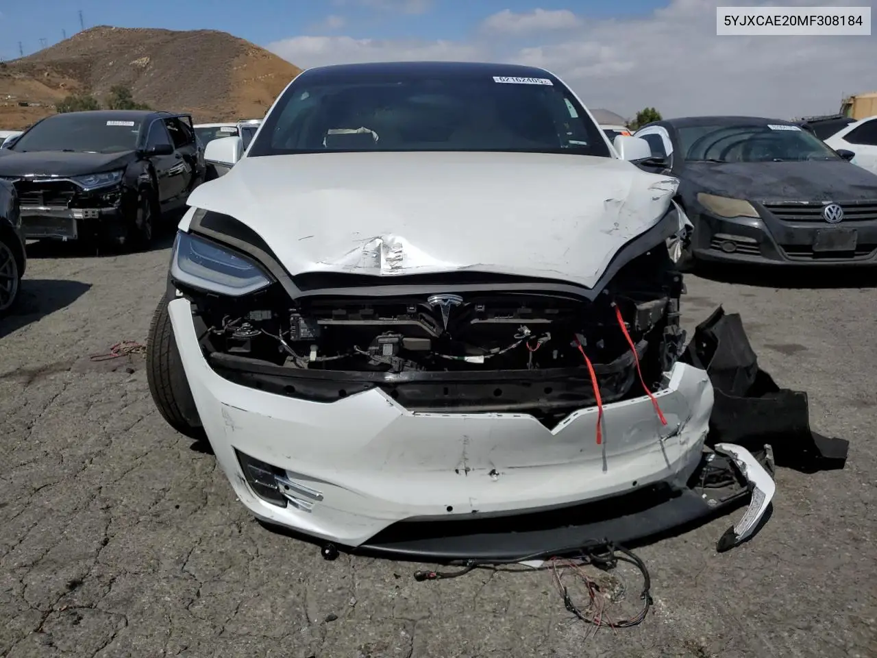 2021 Tesla Model X VIN: 5YJXCAE20MF308184 Lot: 62162405