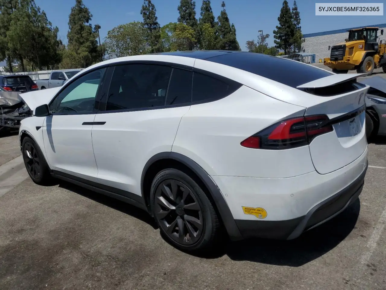 2021 Tesla Model X VIN: 5YJXCBE56MF326365 Lot: 62170525