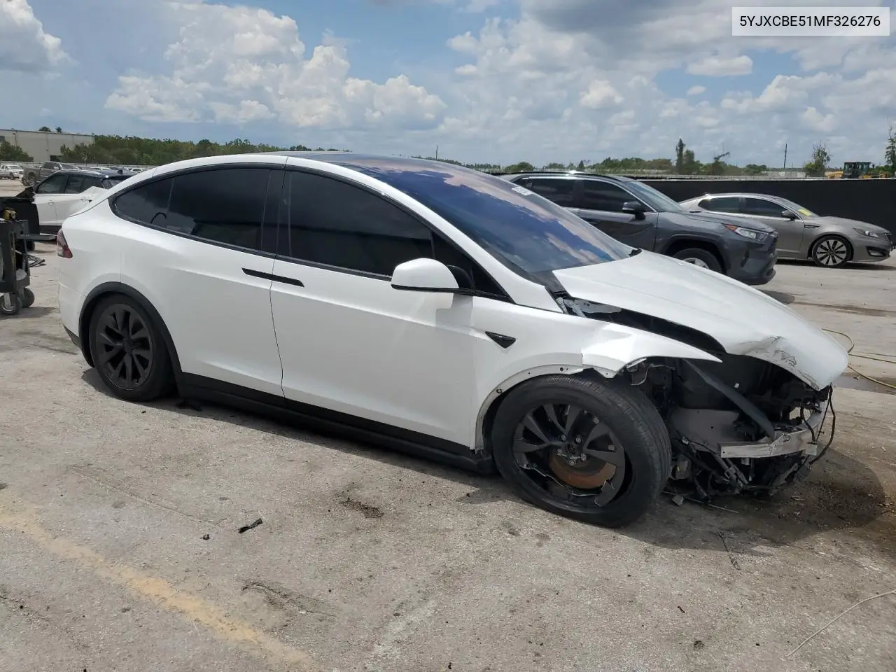 2021 Tesla Model X VIN: 5YJXCBE51MF326276 Lot: 62236115