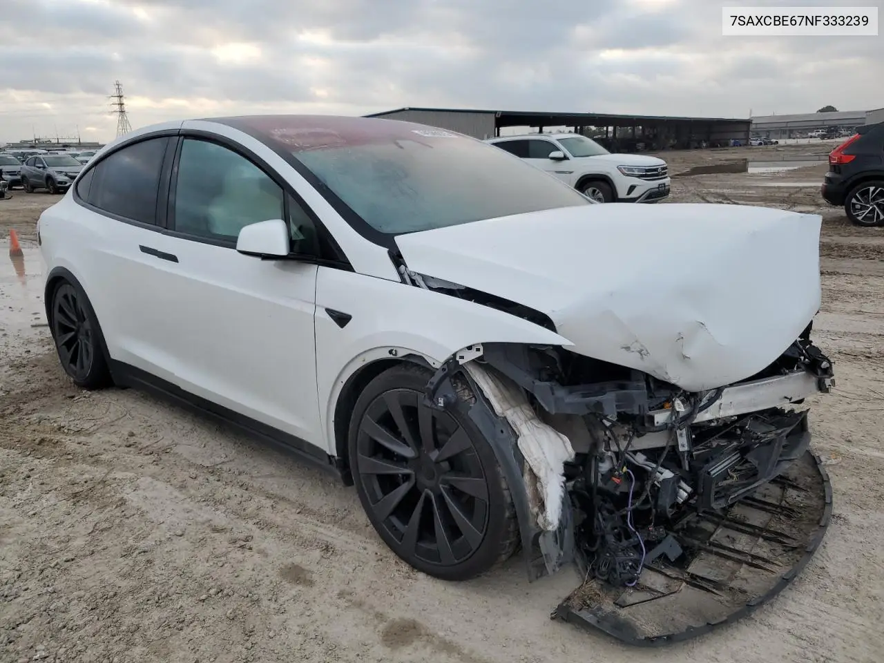 2022 Tesla Model X VIN: 7SAXCBE67NF333239 Lot: 44500375