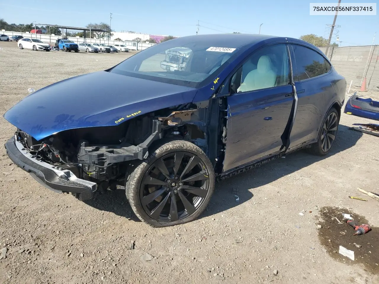 2022 Tesla Model X VIN: 7SAXCDE56NF337415 Lot: 47012485