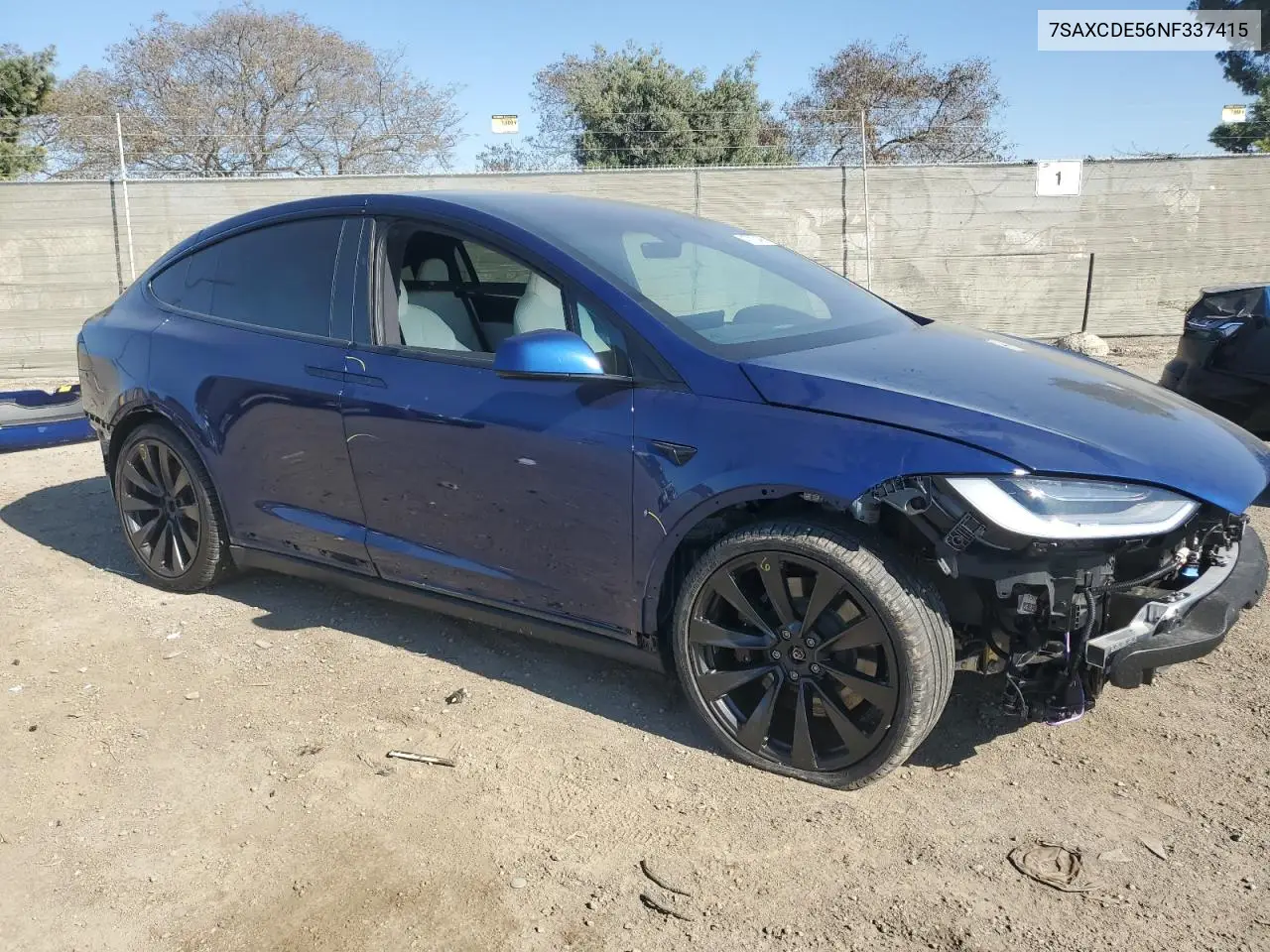 2022 Tesla Model X VIN: 7SAXCDE56NF337415 Lot: 47012485