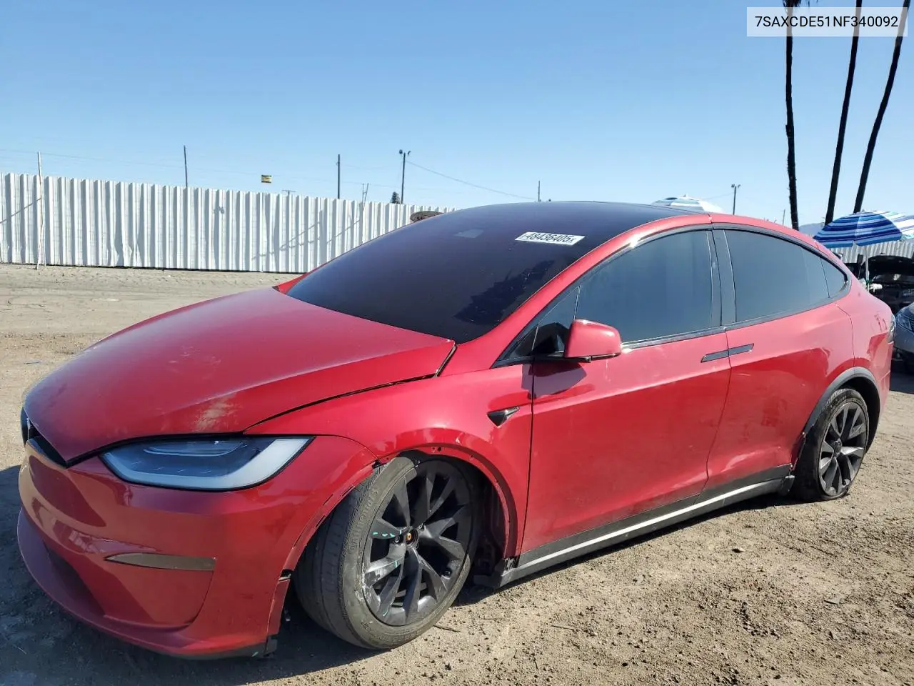 2022 Tesla Model X VIN: 7SAXCDE51NF340092 Lot: 48436405