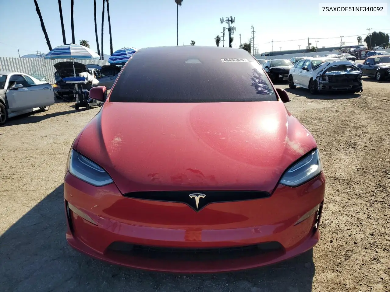 2022 Tesla Model X VIN: 7SAXCDE51NF340092 Lot: 48436405