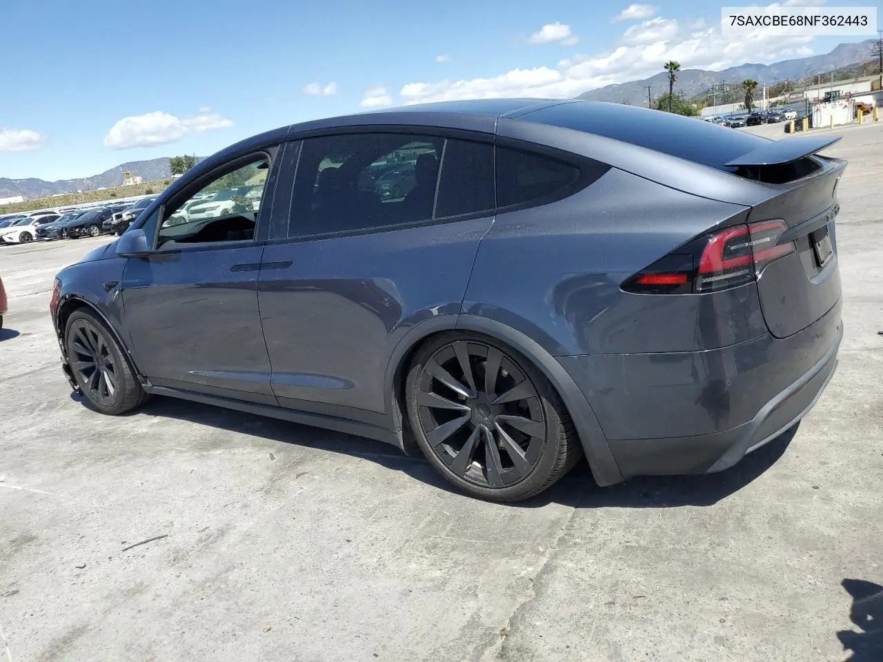 2022 Tesla Model X VIN: 7SAXCBE68NF362443 Lot: 51074015