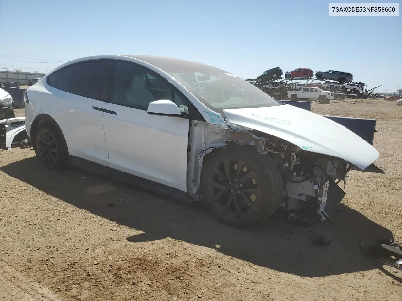 2022 Tesla Model X VIN: 7SAXCDE53NF358660 Lot: 51987275