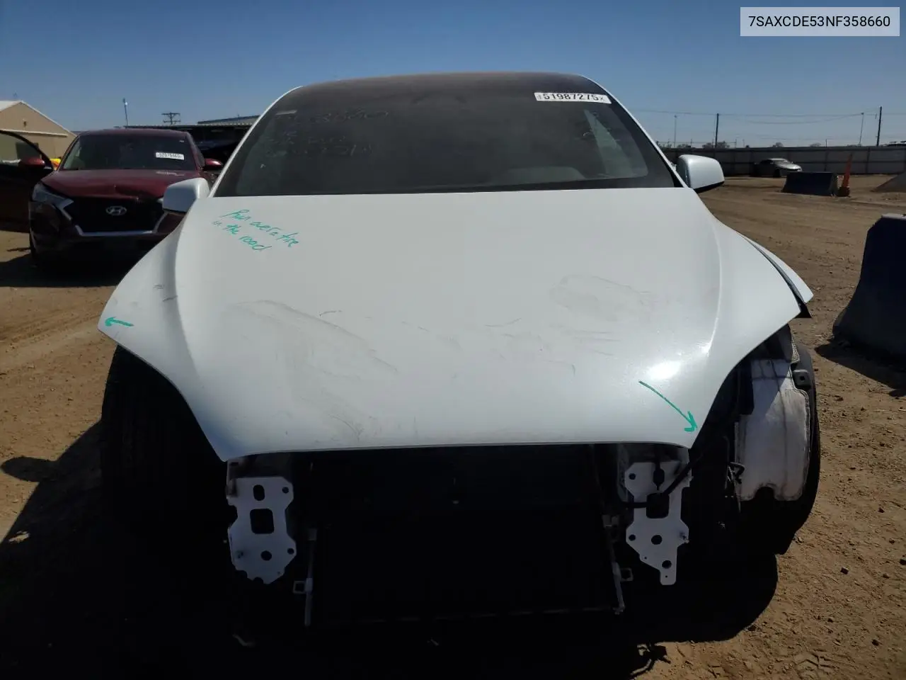 2022 Tesla Model X VIN: 7SAXCDE53NF358660 Lot: 51987275