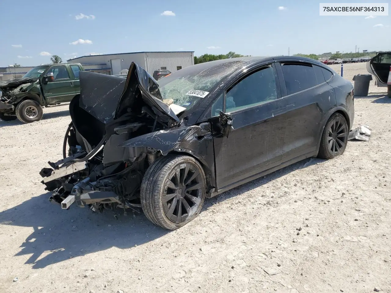 2022 Tesla Model X VIN: 7SAXCBE56NF364313 Lot: 53041075