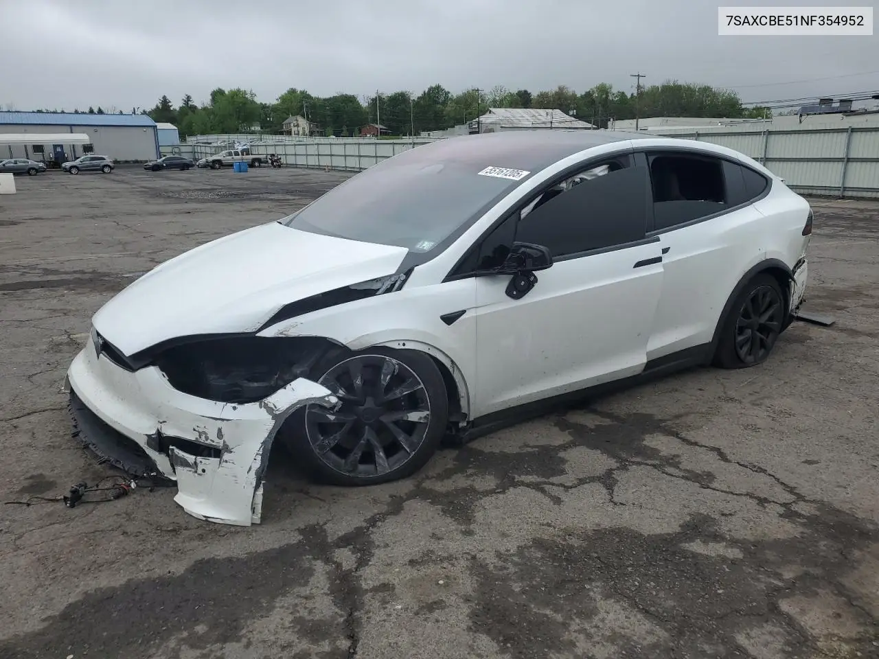 2022 Tesla Model X VIN: 7SAXCBE51NF354952 Lot: 55161205