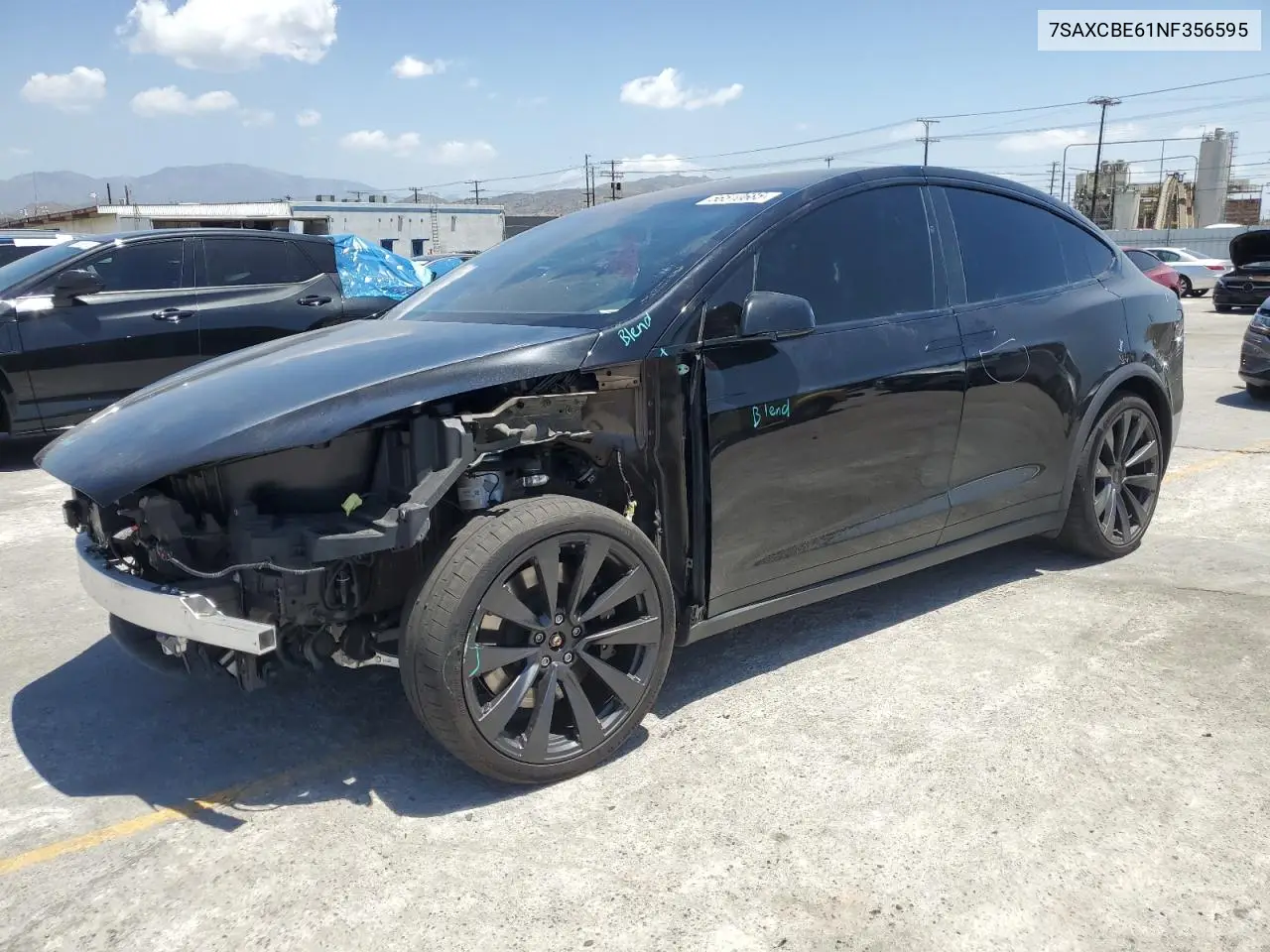 2022 Tesla Model X VIN: 7SAXCBE61NF356595 Lot: 56510685