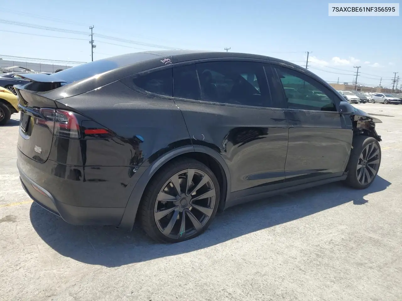 2022 Tesla Model X VIN: 7SAXCBE61NF356595 Lot: 56510685