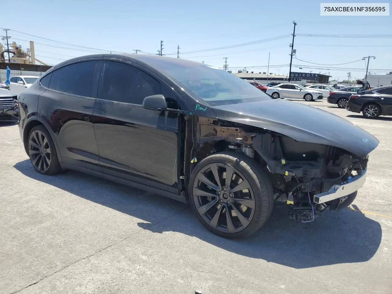 2022 Tesla Model X VIN: 7SAXCBE61NF356595 Lot: 56510685