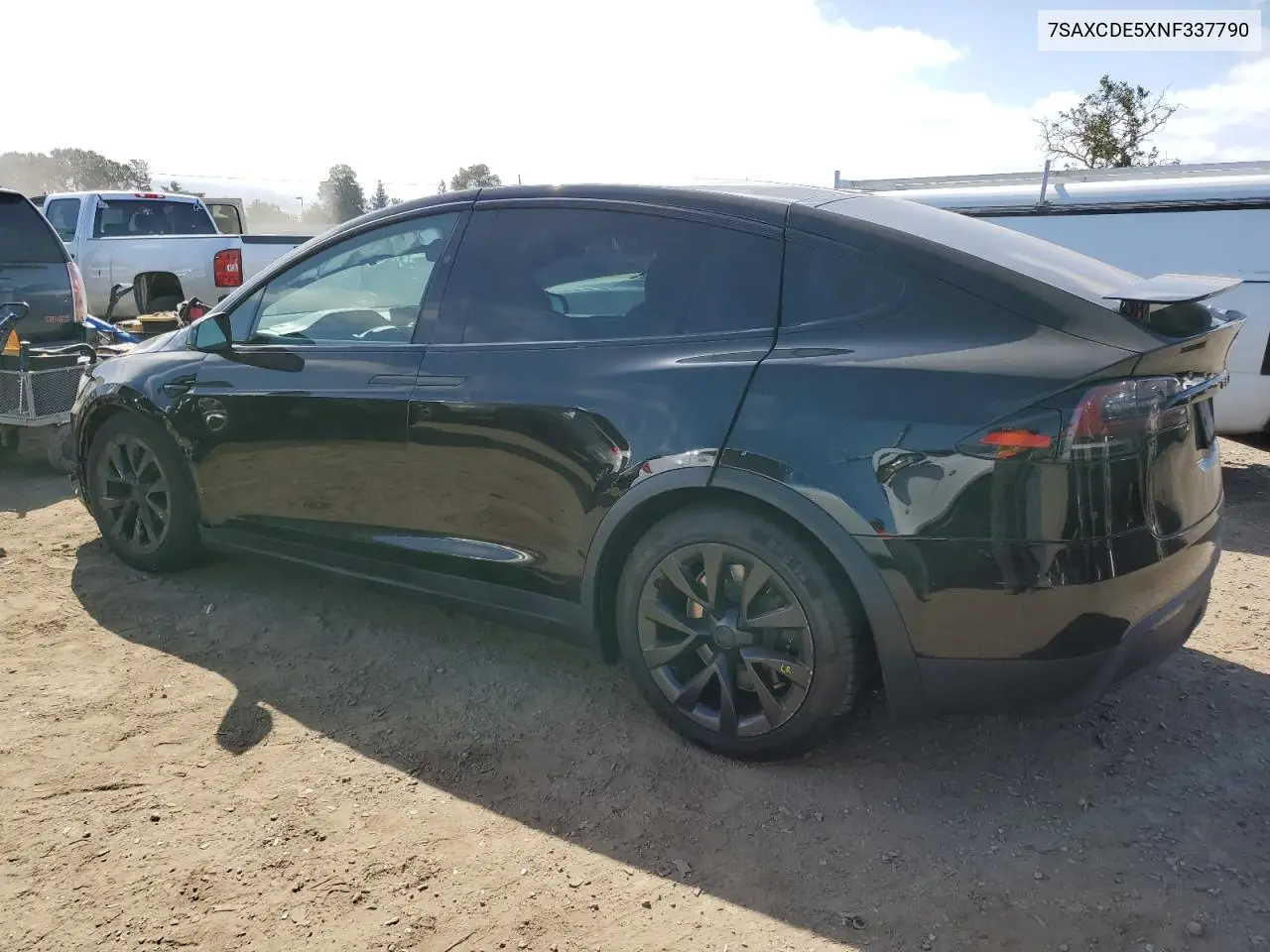 2022 Tesla Model X VIN: 7SAXCDE5XNF337790 Lot: 57107955