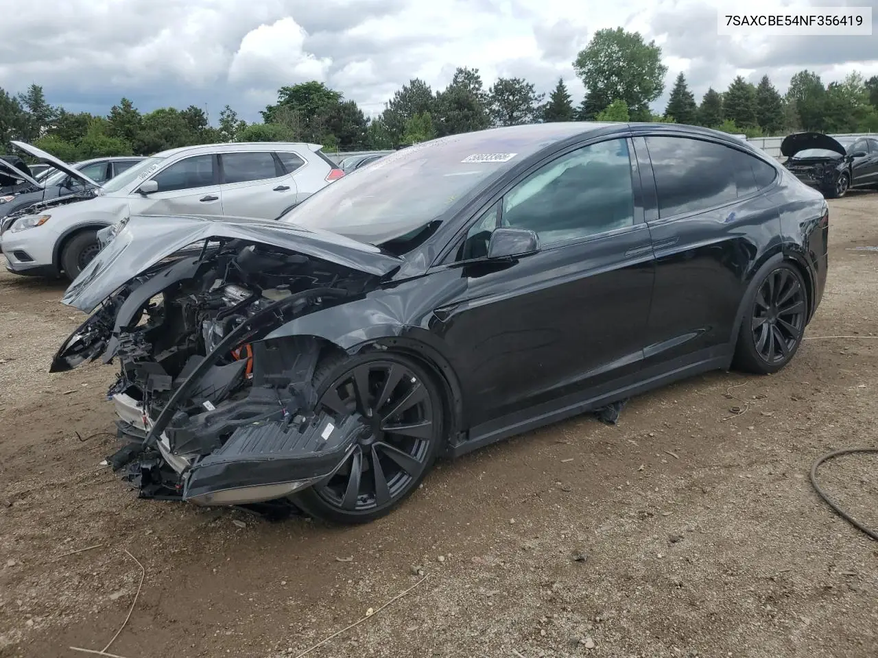 2022 Tesla Model X VIN: 7SAXCBE54NF356419 Lot: 58033365