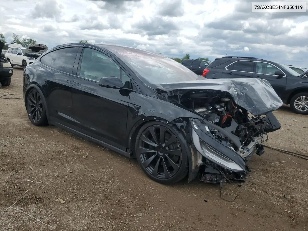 2022 Tesla Model X VIN: 7SAXCBE54NF356419 Lot: 58033365