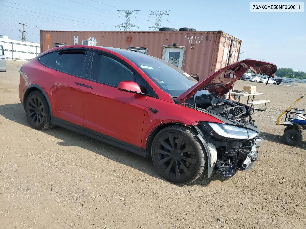 2022 Tesla Model X VIN: 7SAXCAE50NF360011 Lot: 60515945