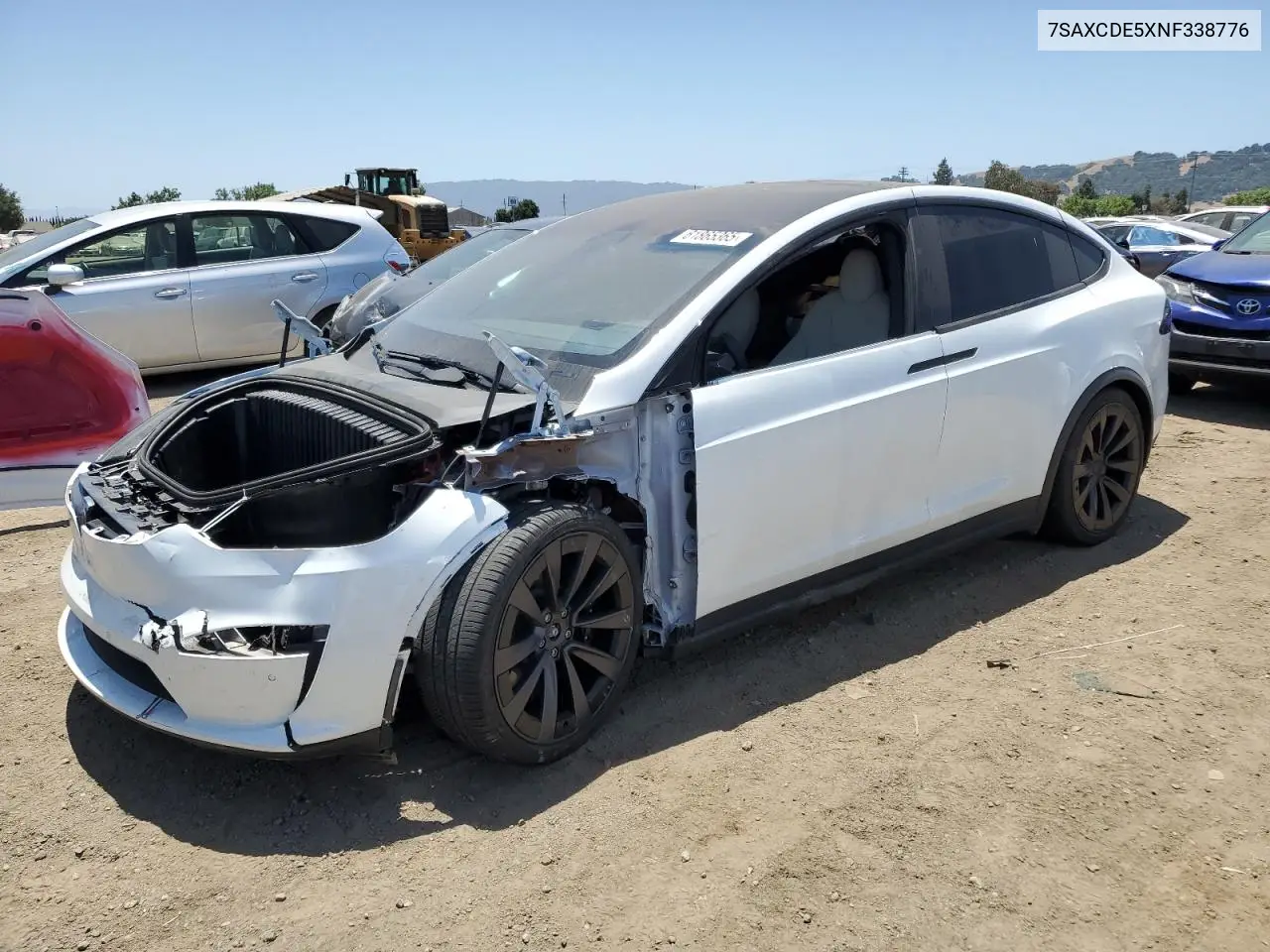 2022 Tesla Model X VIN: 7SAXCDE5XNF338776 Lot: 61865365