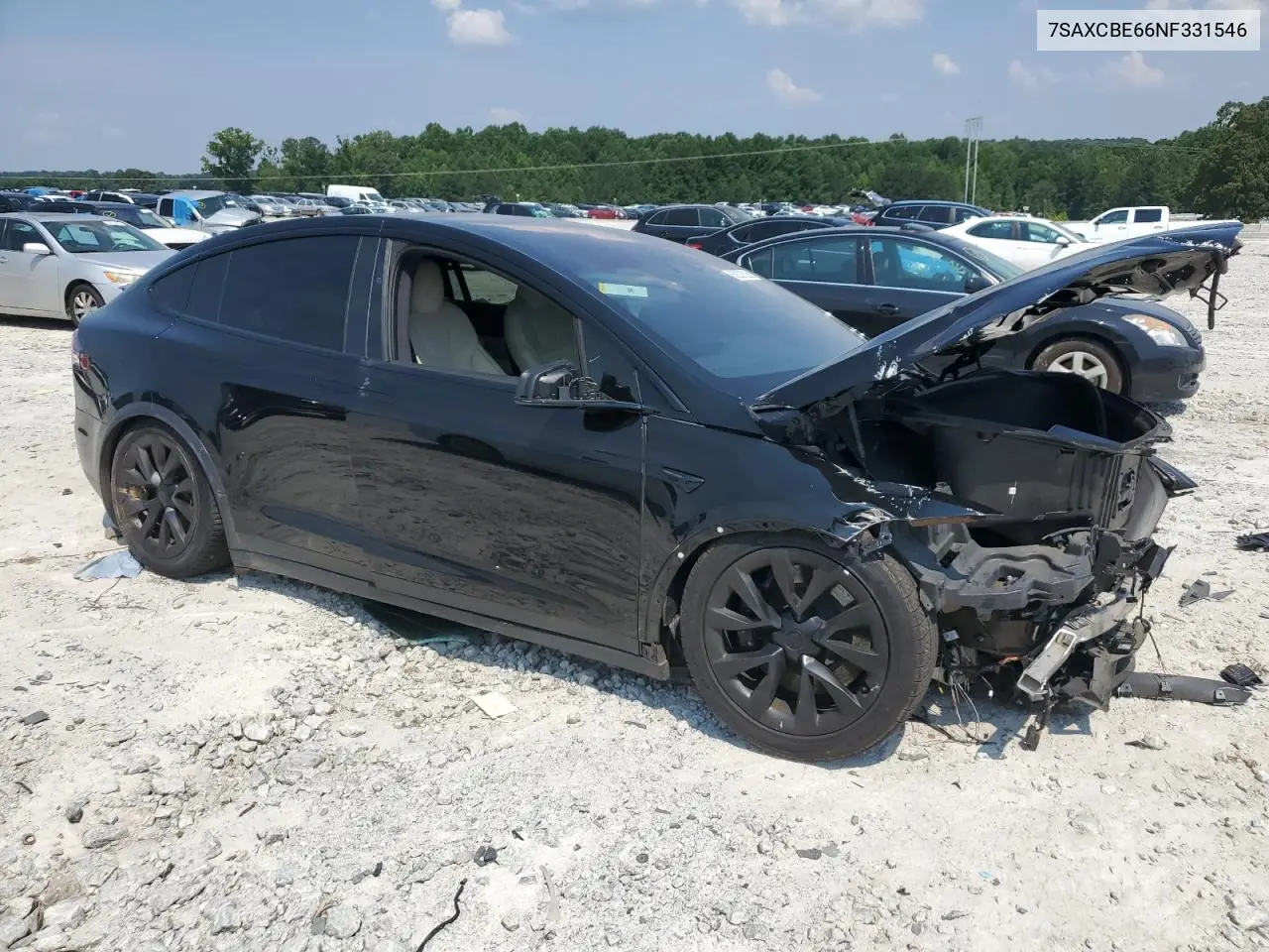 2022 Tesla Model X VIN: 7SAXCBE66NF331546 Lot: 62337835